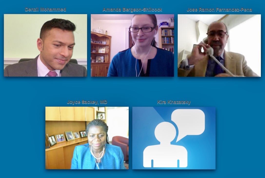 Clockwise from top left: Denzil Mohammed, Amanda Bergson-Shilcock, José Ramón Fernández-Peña, MD, Kira Khazatsky (not pictured) and Joyce Sackey, MD.