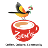 Zumi's logo; "Coffee, Culture, Community"