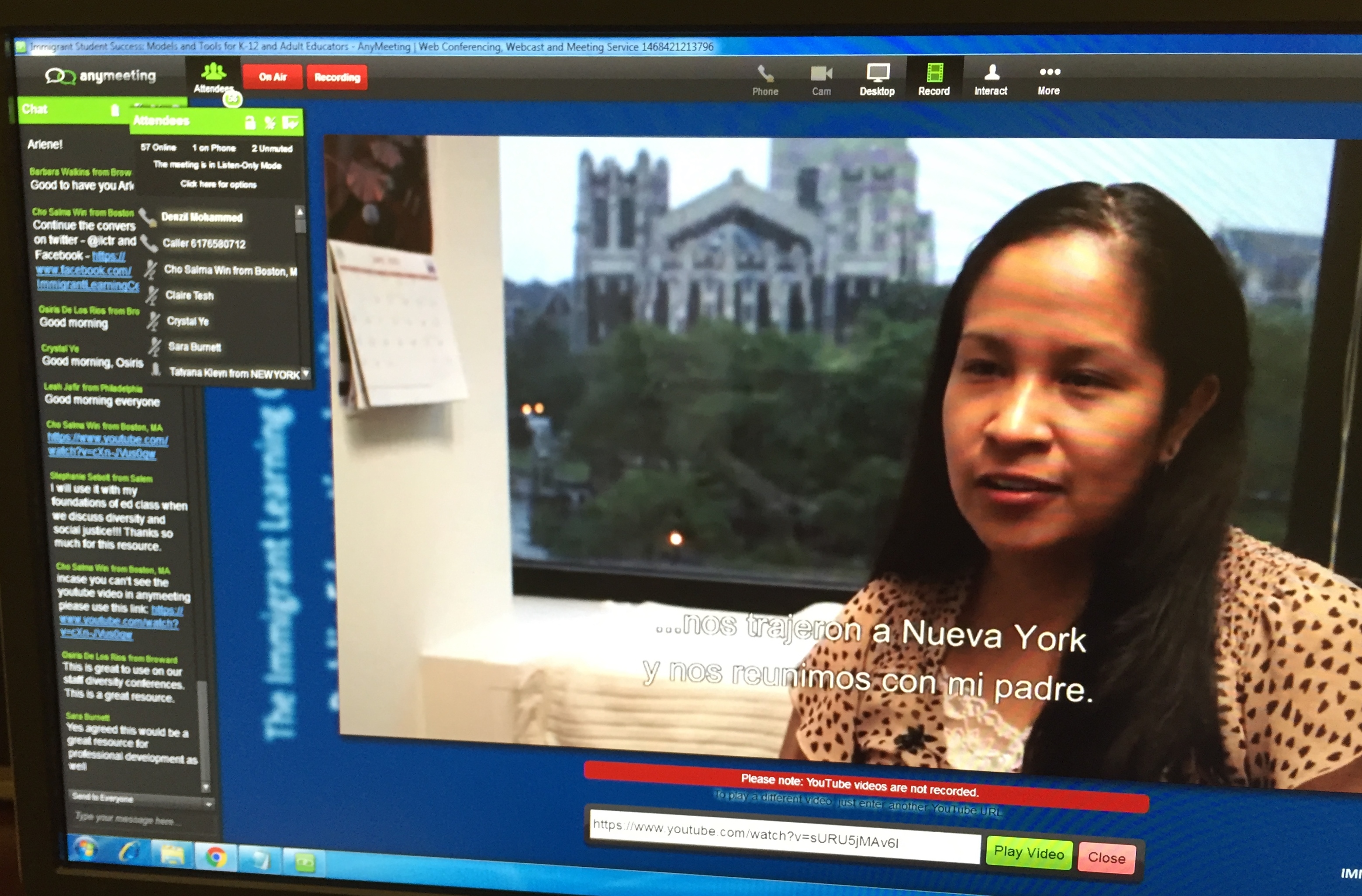 A student from the film "Living Undocumented" shares her story as part of the module Empowering Immigrant Students and Dreamers.