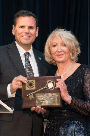 Diane Portnoy receiving the Key to the City of Malden