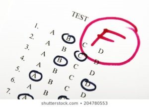 Test scantron with an "F"