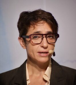 Masha Gessen delivering a speech