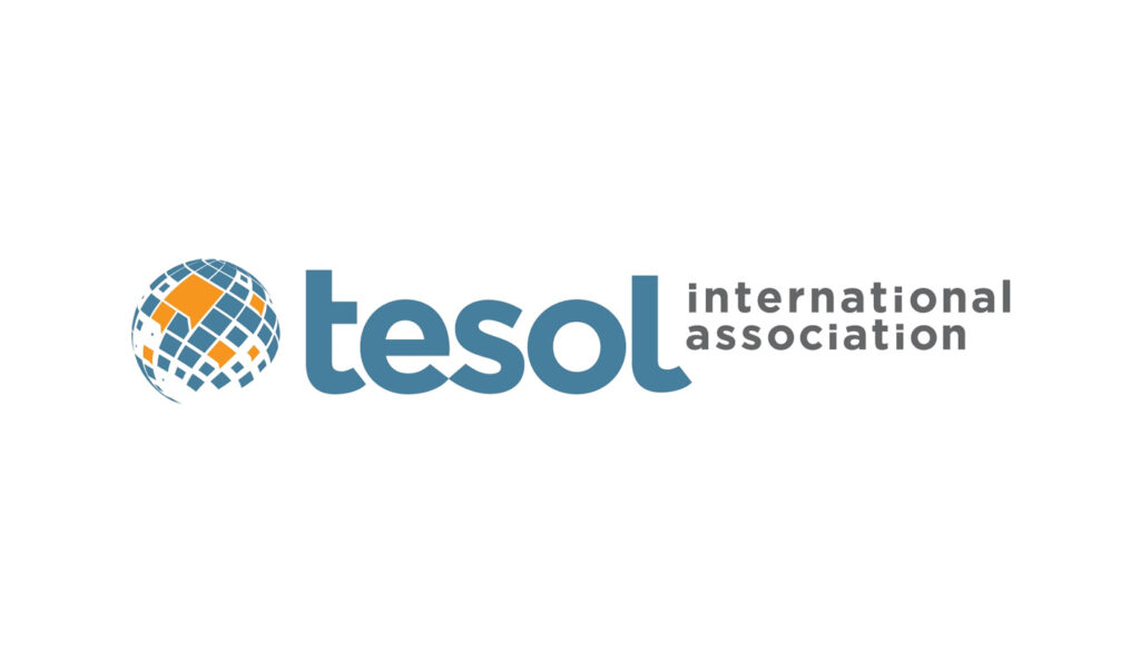 The TESOL International Association logo. There's a blue and orange globe and the words of the organization next to it.